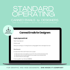 Standard Operating Canned Emails For Designers