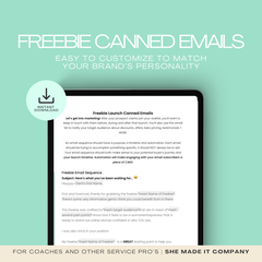 Launch Your Freebie: Canned Emails