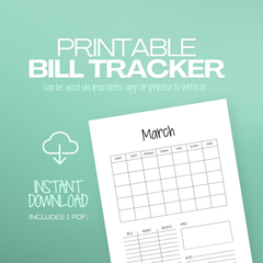 VIRAL Printable Monthly Bill Tracker (Instant Download)