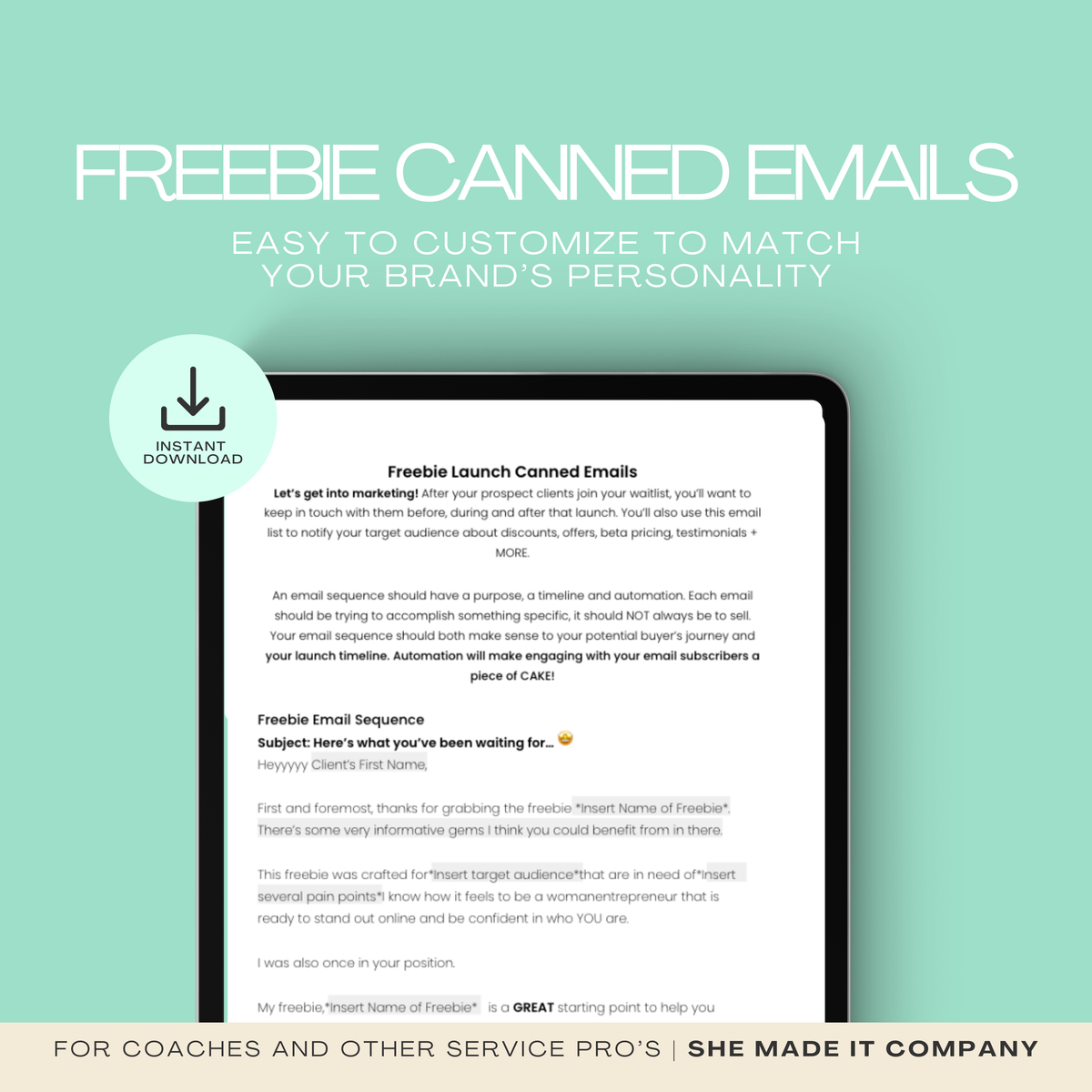 Launch Your Freebie: Canned Emails